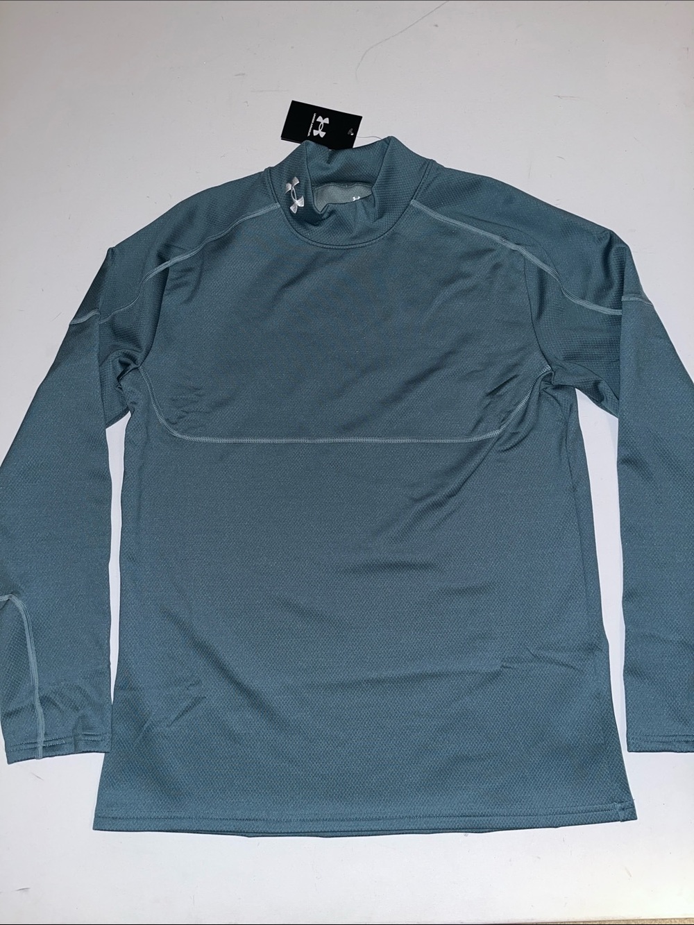 Under Armour  Cold Gear Shirt Mens XL Grid Mock Top LS  Blue Base Layer $100